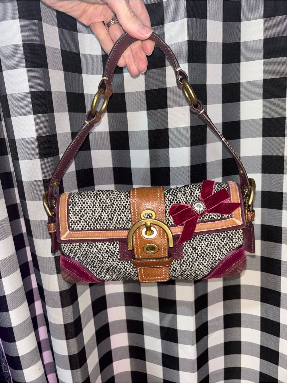 Coach Soho Tweed Demi Flap Shoulder Bag Y2K 2005